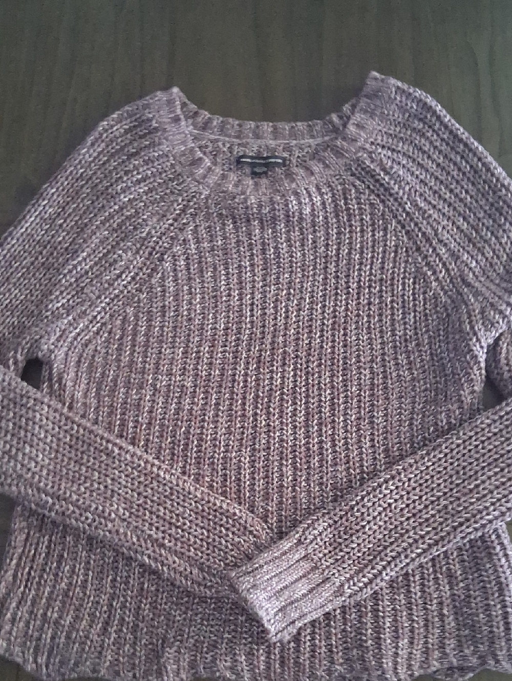 American Eagle Outfitters Ribbed Crewneck Sweater in Mauve